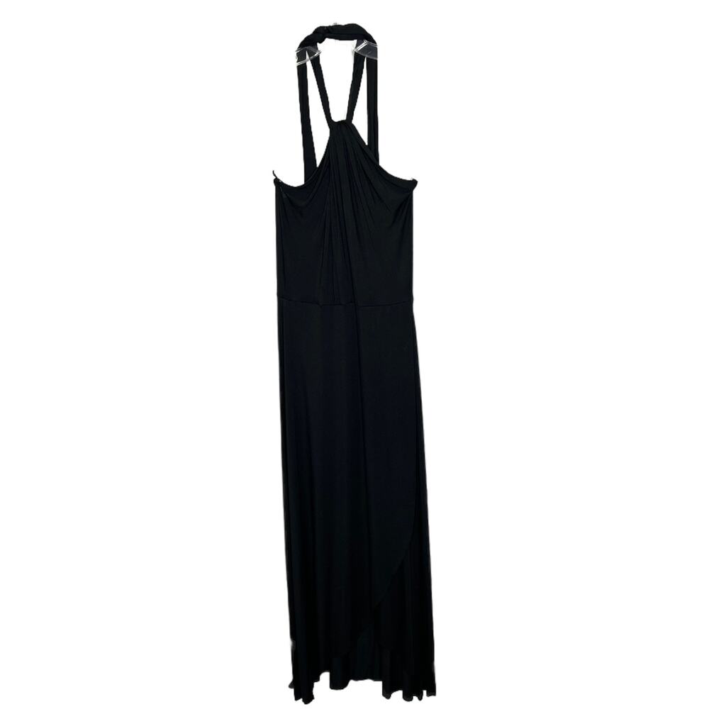 Rachel Pally Val Dress Women's Black Halter Necktie Cotton Stretch Size M NWT